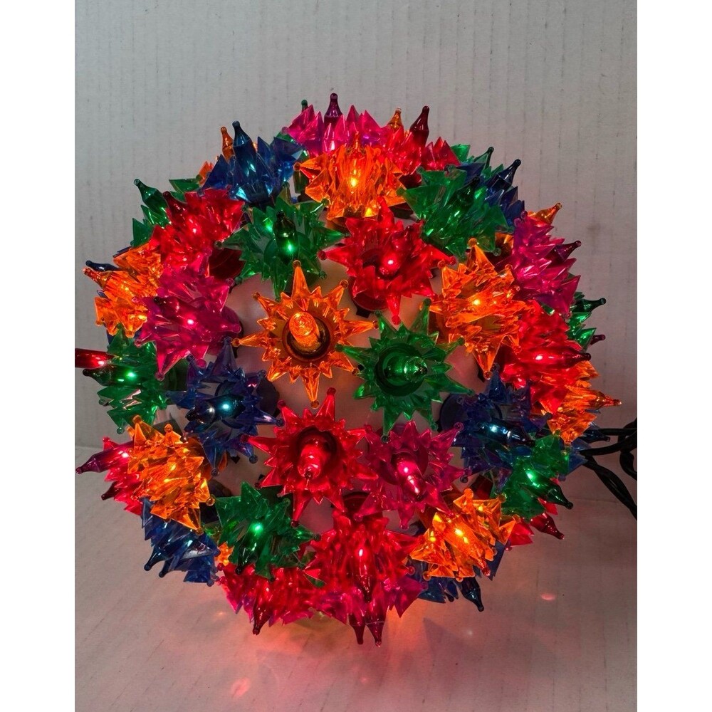 Vintage 6” Super Sphere Christmas Light Ball Multi-Color With Atomic Reflectors